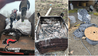 Sequestrate quattro tonnellate di rame dai carabinieri di Asti